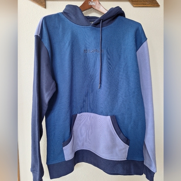 NWT Staple Somerset Tonal Colorblock Hoodie Pullover Mens size L - Picture 1 of 7